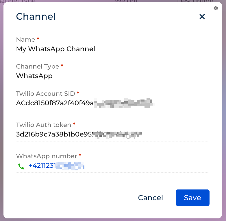 Channel config