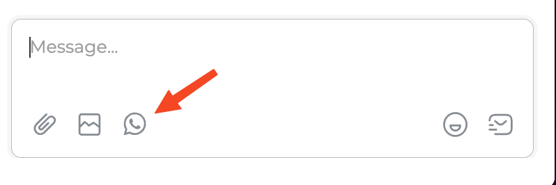 WhatsApp icon below the message field